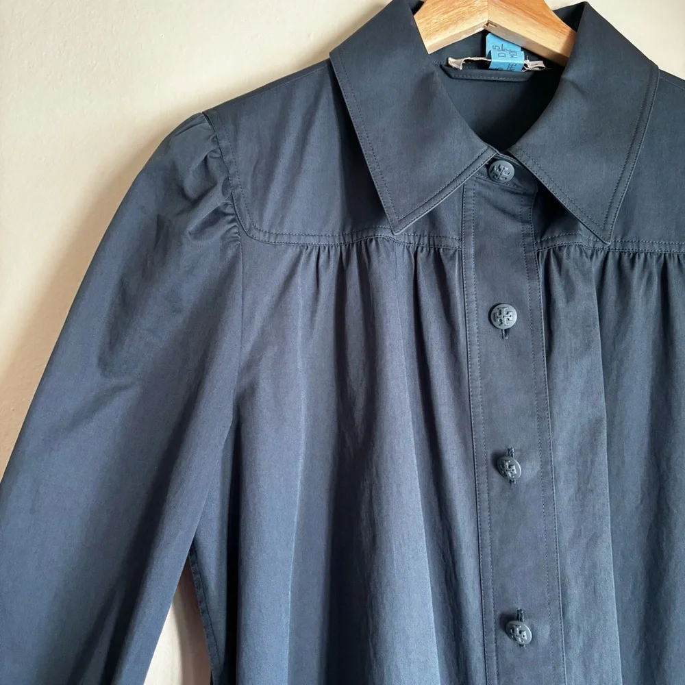 Tory Burch Blue Cotton Artist Dress 8 - Picture 7 of 9